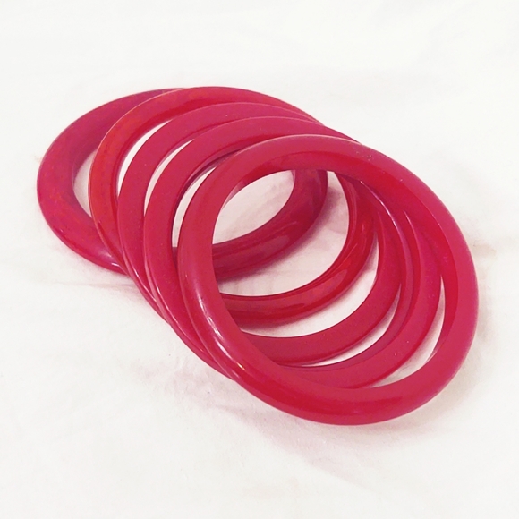 Vintage Red Bakelite Bangle Bracelets- Coming soon! - Picture 2 of 7